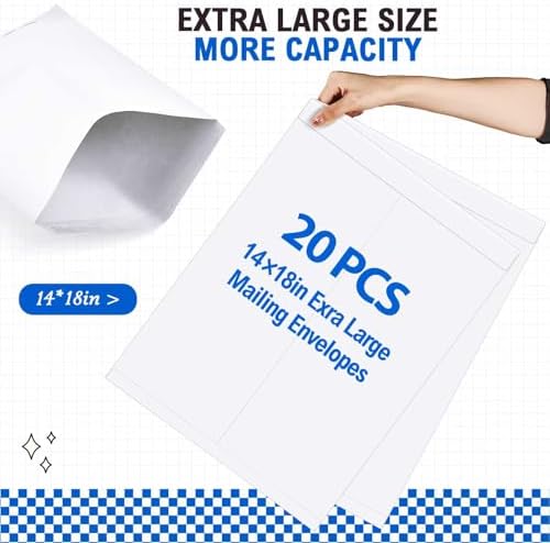 Motipuns 20 Pcs 14'' x 18'' Large Mailing Envelopes with Gummed Flaps - Image 3