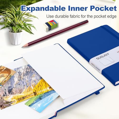 SUQJOY Lined Journal Notebooks, 160 Pages, 5.5x 8.2-Inch Journals for Women Men, Hardcover Notebook with 100 gsm Thick Paper, A5 Size College Ruled Notebook (Blue) - Image 4