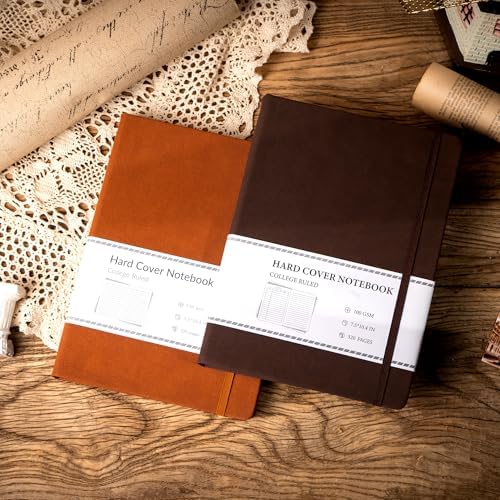 CAGIE B5 Journal Notebook for Men Women 320 Pages 100 Gsm Paper Vintage Journaling Notebooks A5 Hardcover Leather Journals for Writing Travel Work Note Taking Diary, 7.6x10 In, Dark Brown - Image 2