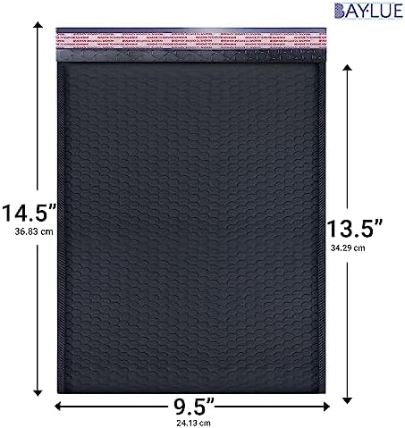 Black Bubble Mailers 9.5x14.5, Self Seal Poly Padded Envelopes #4, 100 Pack - Image 2