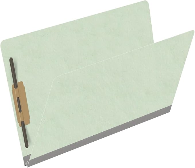 Ecom Folders End Tab Pressboard File Folders | Legal Size 25 Pt Stock with 2" Tyvek Expansion | Full Cut Tabs for Medical Charts, Legal Documents & Office Records | Pale Green, Box of 25 - Image 2