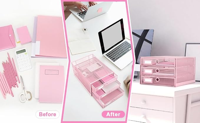 EXERZ Paper Sorter 3 Drawer Wire Mesh A4 / Desk Multifunctional Desk Organiser/Multi-Layer Letter Tray - for Documents, Magazines, Notebooks and Letter - Image 9