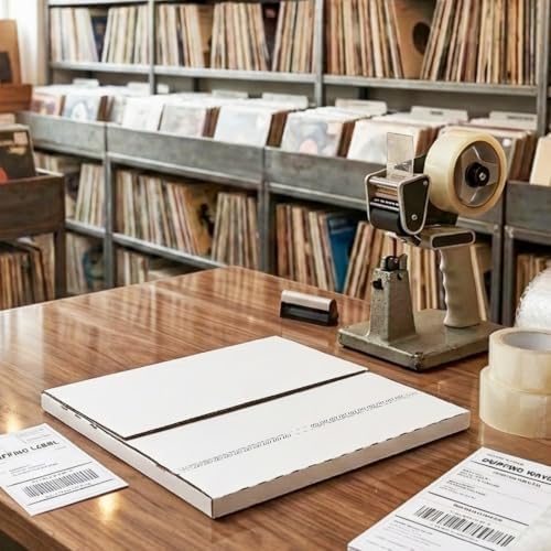 HORLIMER 25 Pack 12.8x12.8x1 Self-Sealing Shipping Boxes, Vinyl Record Mailer Cardboard Box for Mailing, Packaging, Moving Storage - Image 4