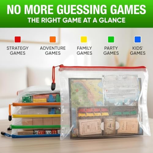 5 Pack Mesh Zipper Pouch Bags A3 17.7x12.6 inch - Plastic Zipper Pouches for Organizing - Game Storage Bags - Puzzle Organizer Bags - Large Zip Pouch Bags - Mesh Pouch with zip - Puzzle Bags - Image 5