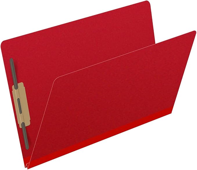 Ecom Folders End Tab Pressboard File Folders | Legal Size 25 Pt Stock with 2" Tyvek Expansion | Full Cut Tabs for Medical Charts, Legal Documents & Office Records | Deep Red, Box of 25 - Image 2