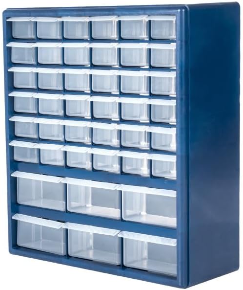 Plastic Storage Drawers – 42 Compartment Organizer – Desktop or Wall Mount Container for Hardware, Parts, Crafts, Beads, or Tools by Stalwart, 10 Targets - Image 7