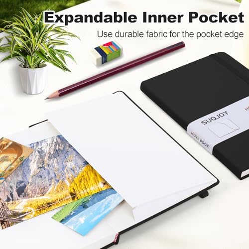 8 Pack Lined Journal Notebooks for Work, 100 GSM Paper, 5.5"x8.3", Black - Image 4