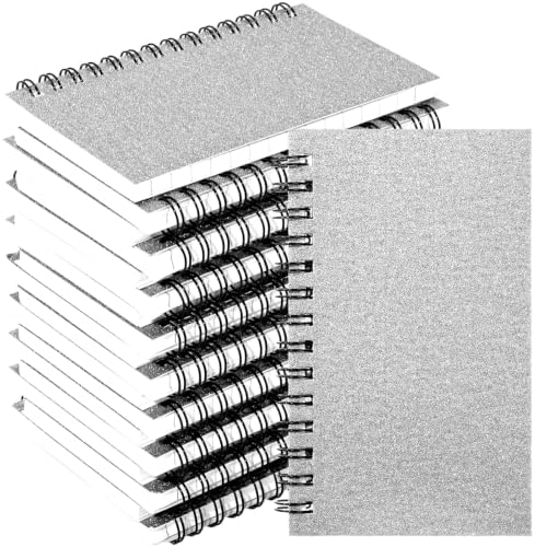 Jutom 18 Pcs Small Spiral Notebook Memo Pad 3x5, Glitter Sliver by Jutom