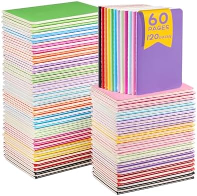 Gwybkq Small Lined Notepads Bulk 120 Pack (30 Sheets/60 Pages) by Gwybkq