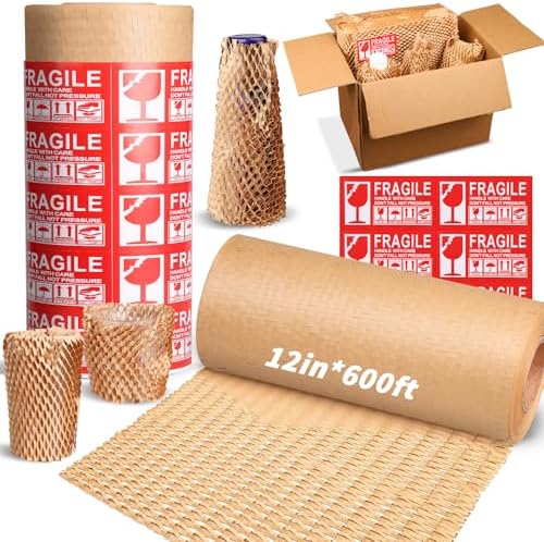 Oleitodh 12" x 600' Honeycomb Packing Paper, Eco-Friendly Bubble Wrap by Oleitodh