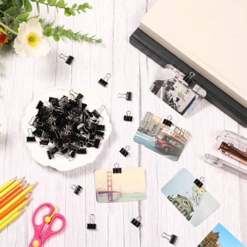 Jetec 200 Pcs Black 0.6 Inch Binder Clip Paper Clamp Metal Paper Clip - Image 4