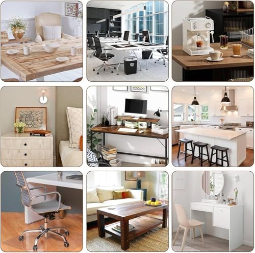 Clear Table Cover Protector 54 x 54 Inch, 2mm Thick Table Protector for Dining Room Table, Clear Plastic Table Cover, Table Pad Mat for Kitchen, Writing Desk Pad for Desktop - Image 6