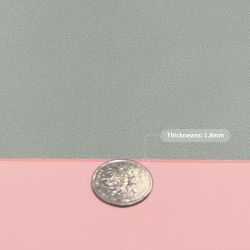 Faux Leather Table Cover,1.8mm Thick,30x48 Inch Desk Cover,Large Desk Mat,Table Protector,Table Cover Protector,Desk Top Cover,Table Tops Cut to Size(Pink+Silvery,30x48) - Image 3