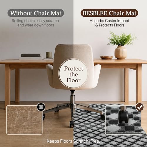 48"x60" Office Chair Mat for Hardwood Floor, Non-Slip Washable Basalt Grey - Image 6