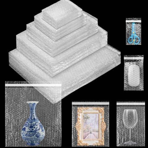 Frienda 300 Pcs Self Adhesive Bubble Bags Packing Pouches, Mixed Sizes by Frienda