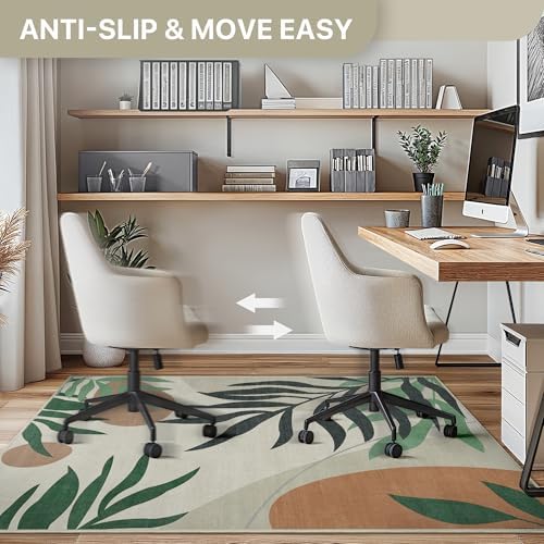 36"x48" Office Chair Mat for Hardwood Floor, Non-Slip Washable Beige Grey - Image 5