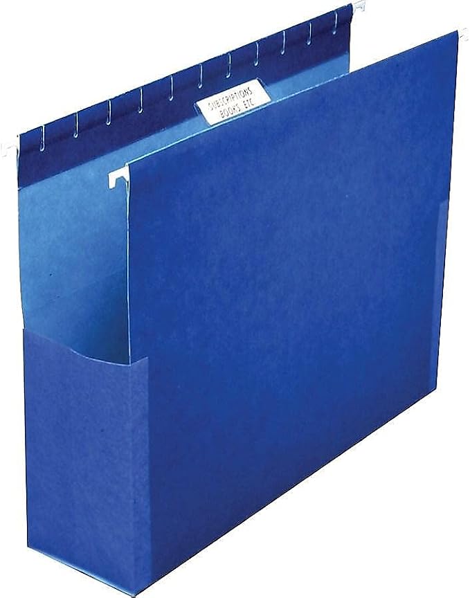 Oxford Pendaflex 59202 SureHook Reinforced Hanging Box Files, 2" Exp with Sides, Letter, Blue (Box of 25) - Image 3