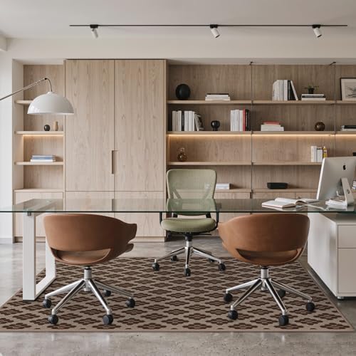 48"x60" Office Chair Mat for Hardwood Floor, Non-Slip Washable Brown Coffee - Image 2