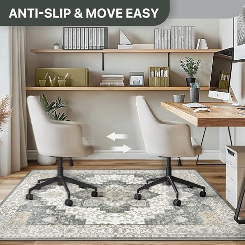 36"x48" Office Chair Mat for Hardwood Floor, Non-Slip Washable Grey - Image 5