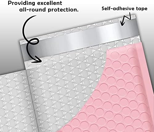 Yens Bulk Light Pink Poly Bubble Mailers 8.5x12 200 Pack Usable 8.5x11 - Image 3