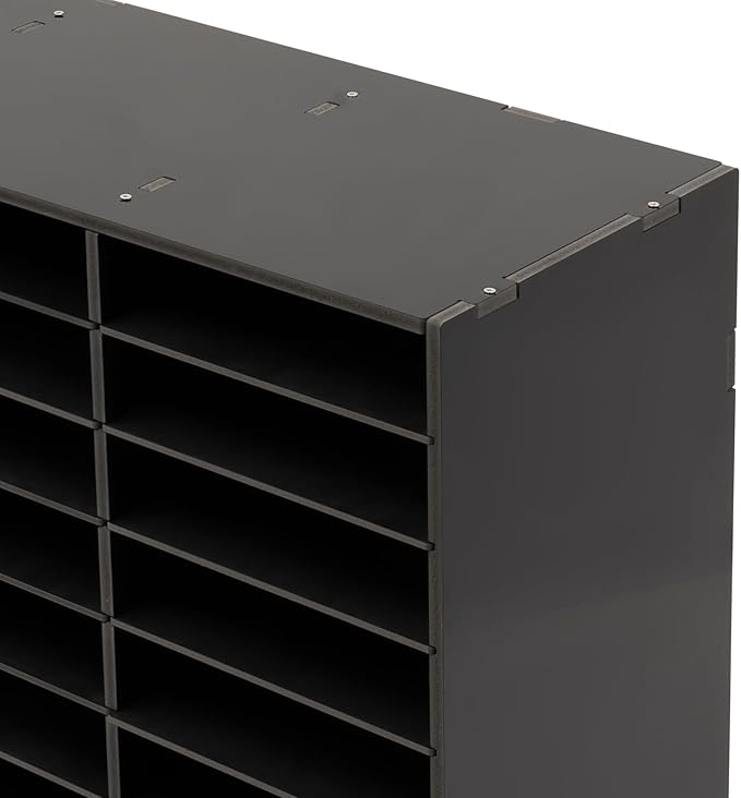 Literature Organizer, Desktop File Sorter Mail Center, Paper Storage Cabinet with 36 Slots Compartments for Home School Office (36 Slots Black) - Image 6