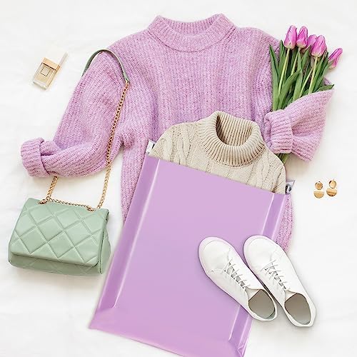 Fuxury 500 Pcs Poly Mailers 14.5x19 Inch, Bulk Shipping Bags for Clothing, Strong Adhesive Shipping Envelopes for Small Business Suppliers,Waterproof Mailers Poly Bags Mailing Envelopes Purple - Image 6