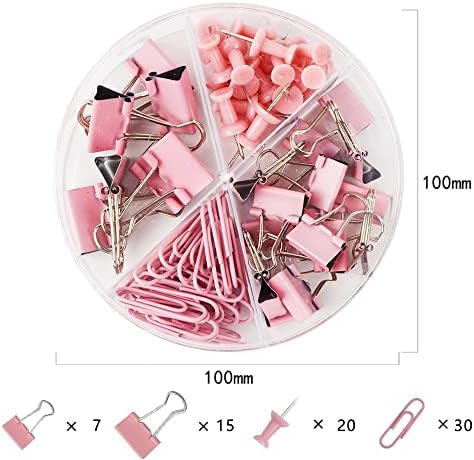 Paper Clips Binder Push Pin Set, Assorted Sized Binder Clips - Image 2