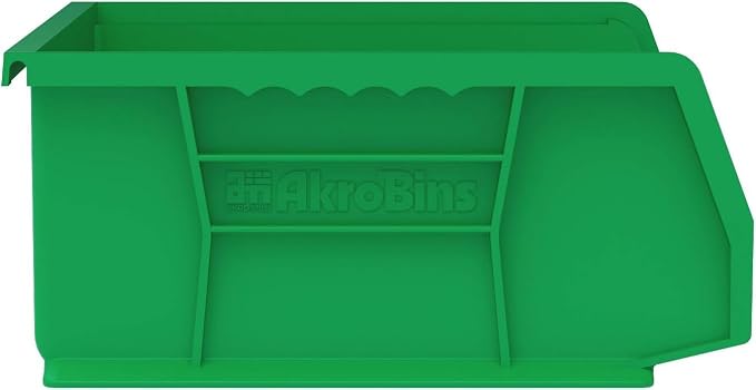 Akro-Mils 30255 AkroBins Plastic Storage Bins, 11"x16"x5", Green, 6-Pack | Space-Saving Stackable Bins for Garage, Pantry, Craft Organization - Image 12
