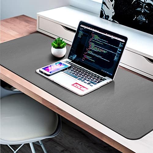 CENNBIE Leather Desk Mat, 55''x19.6'' Extra Large Desk Pad (Grey) - Image 6