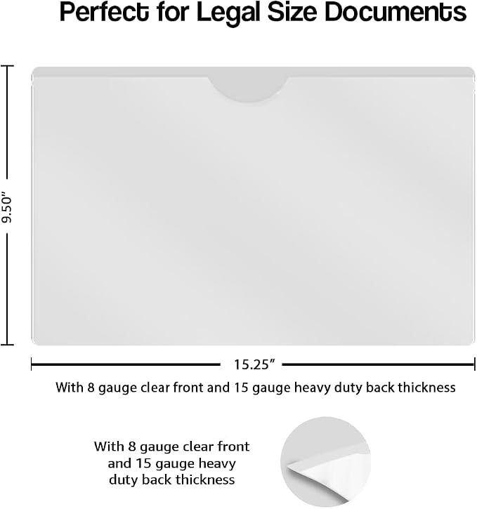 Doctor Stuff- 100 Pack, Vinyl Plastic Pocket File Folders Closed Sides, Legal Size, Clear Front Top Loading Job Jacket, Documents Holder for Office, High School and Medical Files, Frosted Clear - Image 2