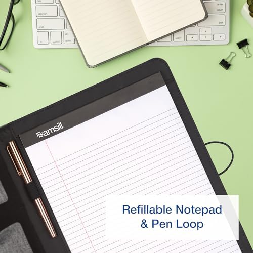 Samsill Professional Padfolio, Recycled Water Bottle Material, rPET, Business Portfolio for Men and Women, with 8.5 x 11 Writing Pad, Contrast Gray/Black - Image 6