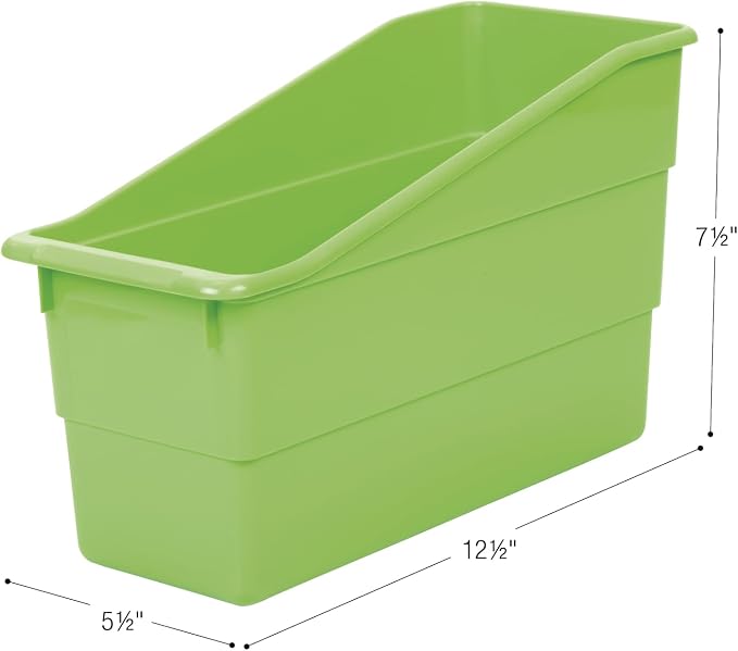 Really Good Stuff Durable Book & Binder Holders, 12-Pack, Green Neon | 5.5" x 12.5" x 7.5", Classroom Organization, Storage Solution, Sturdy & Versatile - Image 6