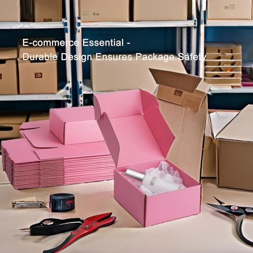 6x6x3 inch Pink Shipping Boxes for Small Business- Set of 25 - Image 6