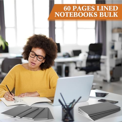 Mimorou 100 Pcs A5 Journals Notebooks Bulk,Grey,Lined - Image 3