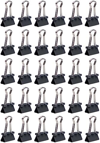 JAM PAPER Colorful Binder Clips - Extra Small - 3/5 Inch (15 mm) - Grey Binderclips - 30/Pack - Image 2