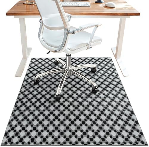 48"x60" Office Chair Mat for Hardwood Floor, Non-Slip Washable Basalt Grey by BESBLEE