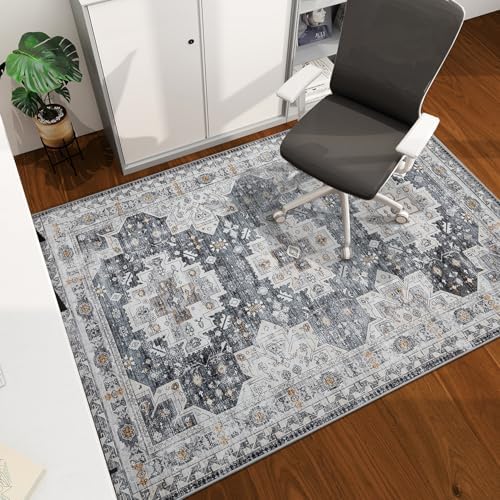 chakme Office Chair Mat for Hardwood Floor, 60"x45" Easy Glide Computer Desk Mat Protector for Rolling Chair Under Desk Rug Nonslip Backing, Machine Wash, (Boho) by CHAKME