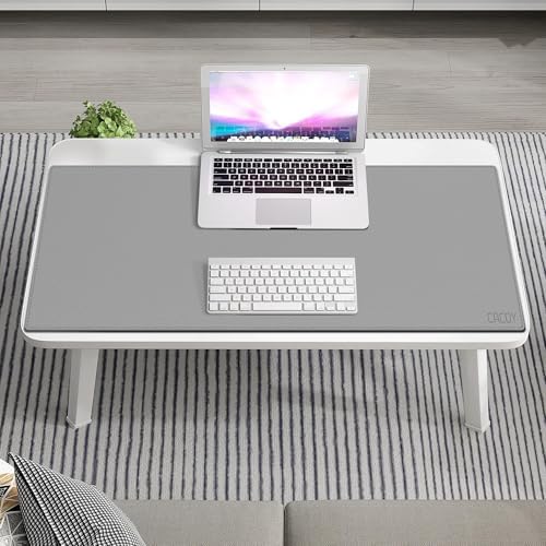 Cacoy 40" x 16" PU Leather Desk Pad Blotter, Extended Gaming Computer Mouse Pad, Waterproof Writing Pad Desktop Protector Mat for Office and Home (Grey) - Image 5