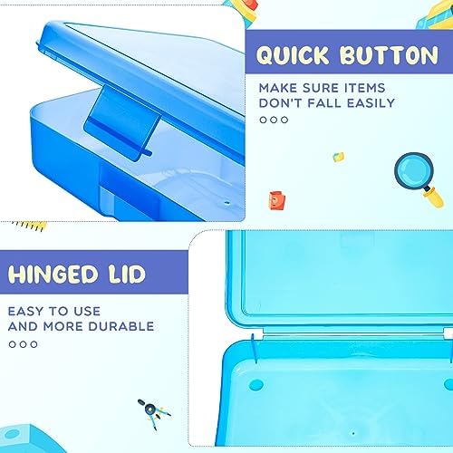 Honoson 60 Pcs Hard Plastic Pencil Case Bulk 8 x 5 x 2 Inch Clear Pencil Box Utility Crayon Storage Box Multi Purpose Organizer for Pens Pencils Office Supplies(Colorful) - Image 3