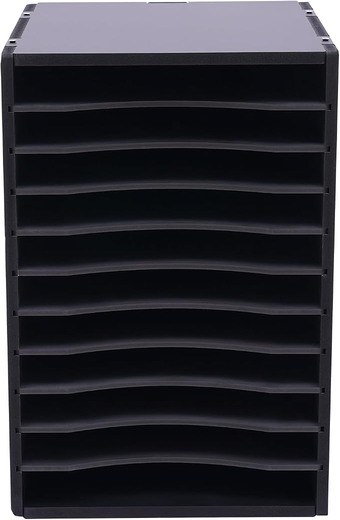 Desktop Organizer, Vertical Desktop Sorter, Literature Organizer Sorter | Paper Organizer Storage File Sorter Mail Center Magazine Holder, Classroom Mailbox Paper Storage (11 Compartment-Black) by Upyouths