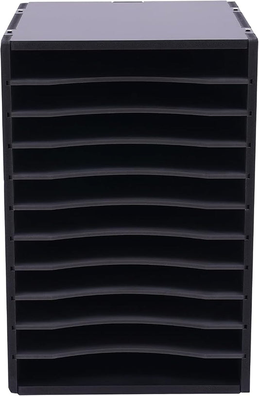 Desktop Organizer, Vertical Desktop Sorter, Literature Organizer Sorter | Paper Organizer Storage File Sorter Mail Center Magazine Holder, Classroom Mailbox Paper Storage (11 Compartment-Black) by Upyouths