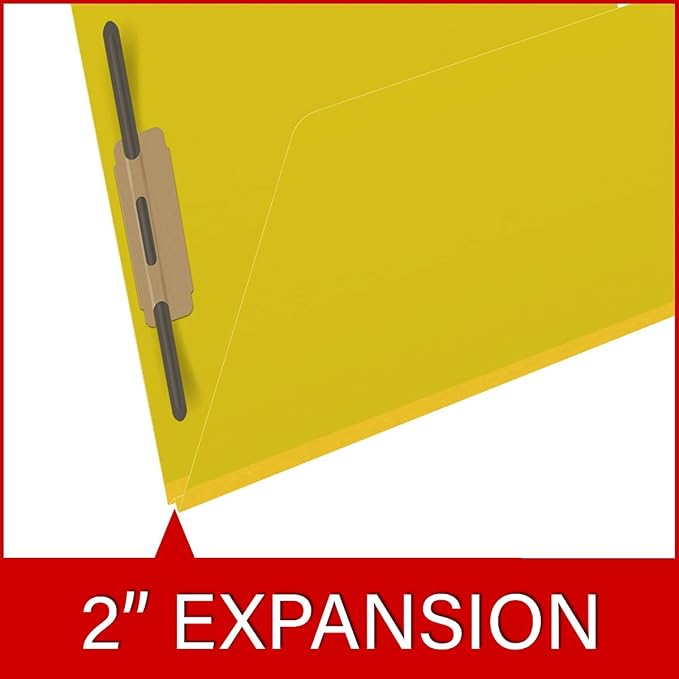25 Pt. Pressboard Classification Folders, Full Cut End Tab, Letter Size, No Dividers, Yellow (Box of 25) - Image 7