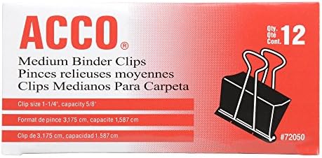 ACCO Binder Clips, Medium, Black, 12 per Box, 2 Boxes (72062) (Pack of 10) - Image 5