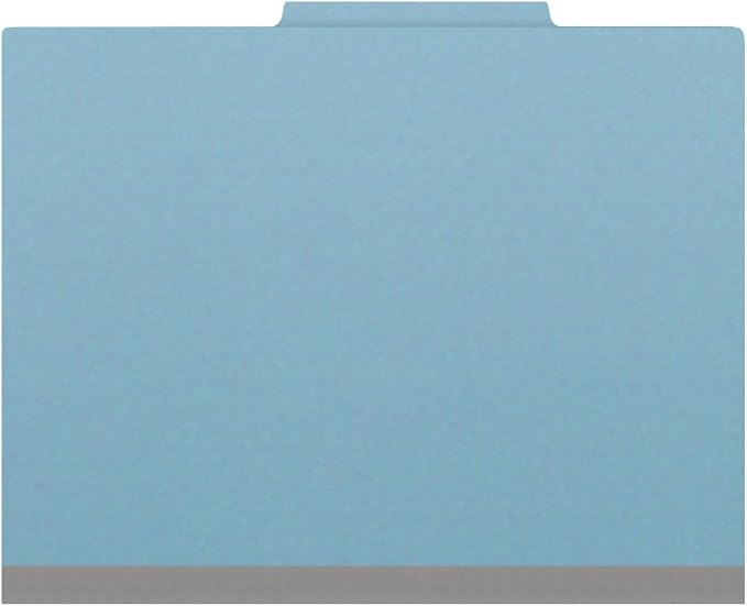 25 Pt. Pressboard Classification Folders, 2/5 Cut ROC Top Tab, Letter Size, 2 Dividers, Light Blue (Box of 10) - Image 3