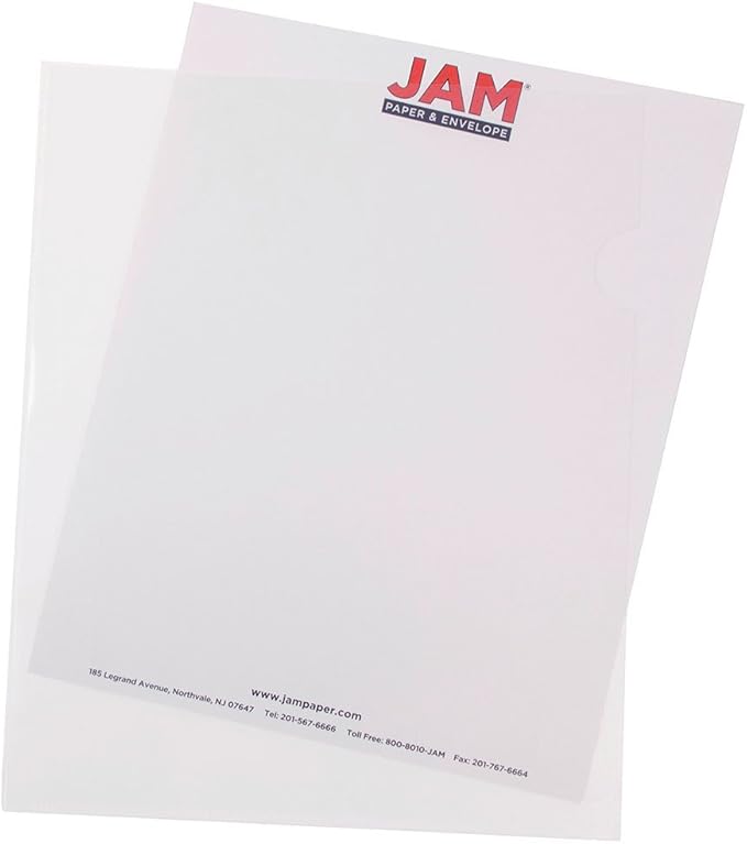 JAM PAPER Plastic Sleeves - Letter Size - 9 x 11 1/2 - Clear Project Pockets - 120 Bulk Page Protectors/Pack by JAMPaper