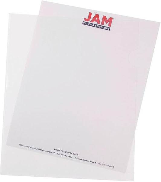JAM PAPER Plastic Sleeves - Letter Size - 9 x 11 1/2 - Clear Project Pockets - 120 Bulk Page Protectors/Pack by JAMPaper