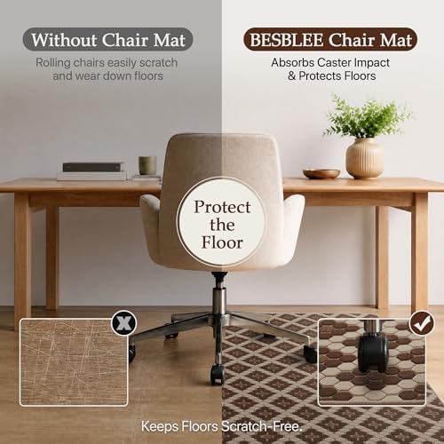 48"x60" Office Chair Mat for Hardwood Floor, Non-Slip Washable Brown Coffee - Image 6