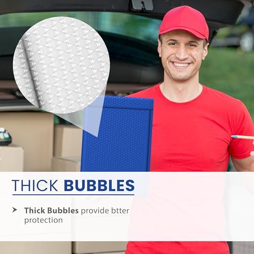 Royal Blue Bubble Mailers 6x10, Poly Padded Envelopes #0, 250 Pack - Image 6