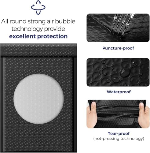 Fuxury Black Bubble Mailers 10.5x16" Padded Envelopes 3750Pack Bulk Pallet - Image 3
