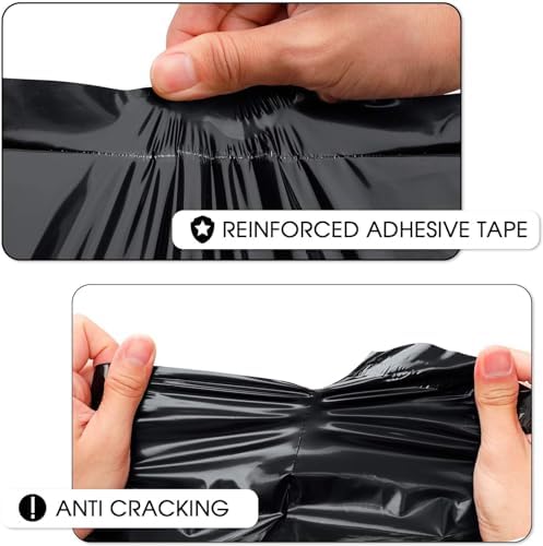 Metronic Poly Mailers 12X15.5 500 Pack, Self Seal Shipping Bags for Clothing, Waterproof and Tear-Proof Shipping Envelopes for Business, Mailers Poly Bags Packaging Bags, Black - Image 4